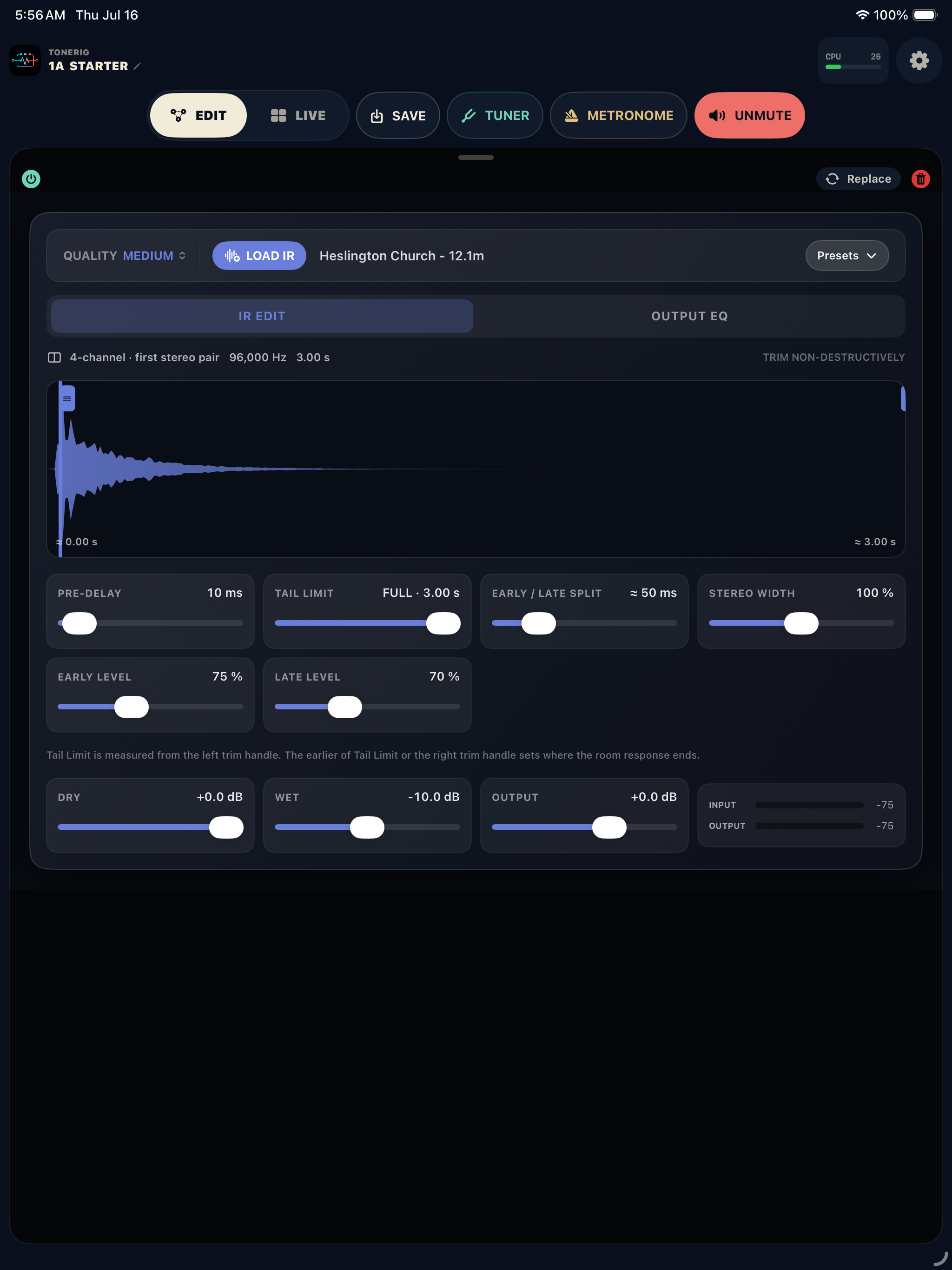 ToneRig convolution reverb editor