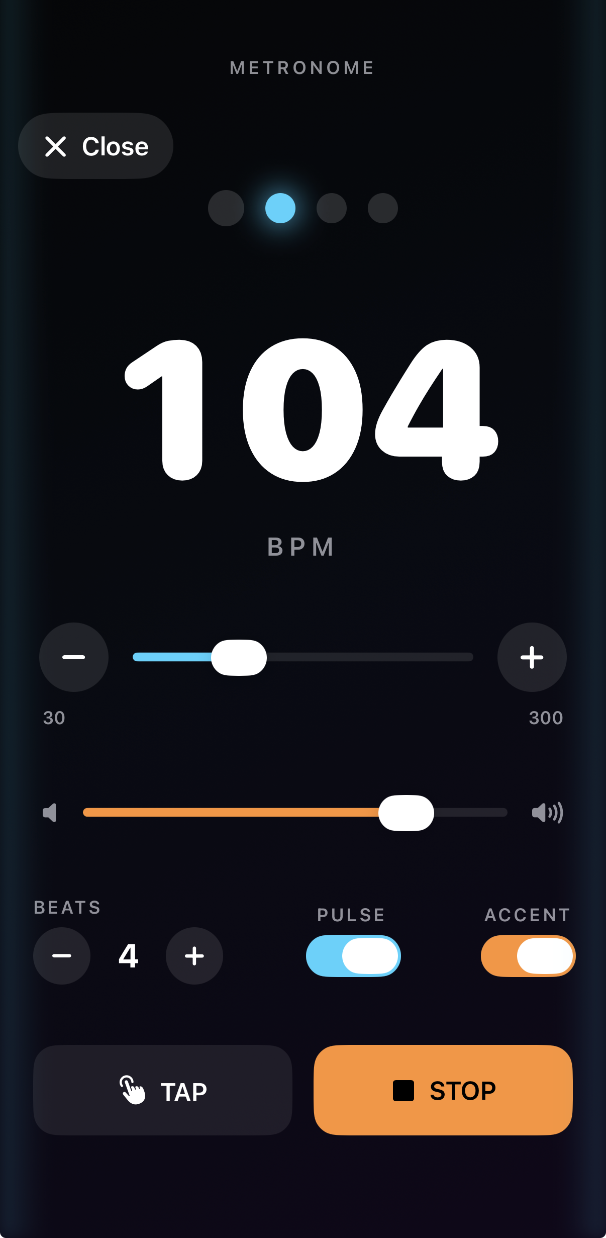 Metronome controls